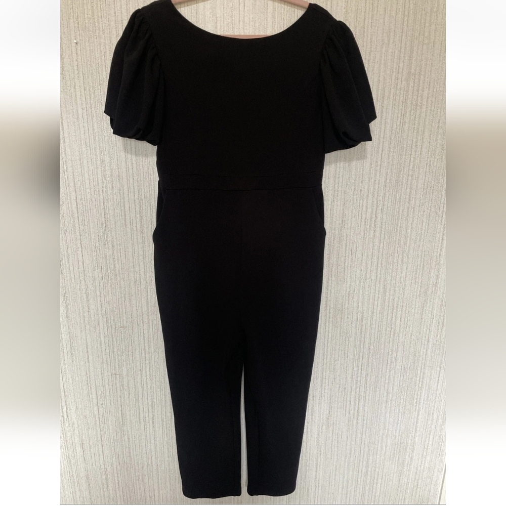 Ivy City Size XXL Black Jumpsuit Puff Sleeves